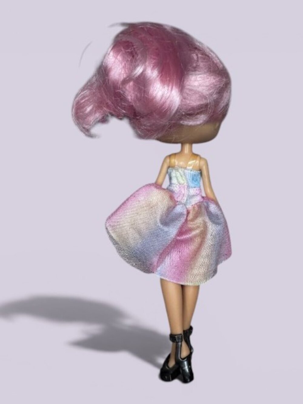 Delta Fashion Doll Pink Hair Rainbow Dress Doll Only - Picture 2 of 2
